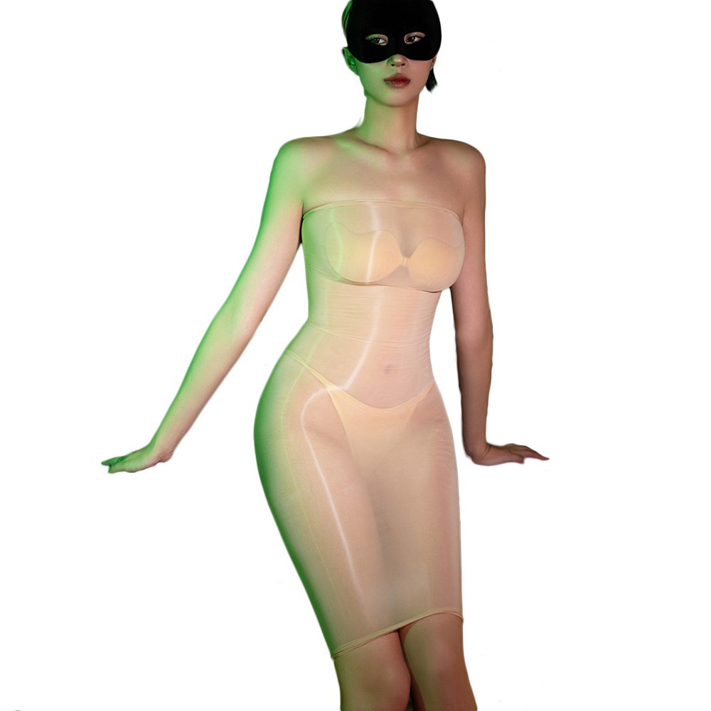 Sexy Mesh Sheer Bodycon Dress - 부드러운 심리스 드레스, 섹시한 타이트 스트랩리스