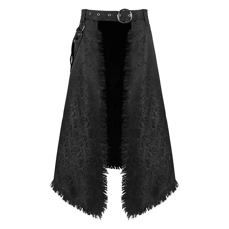 남성용 고딕 자카드 비대칭 킬트 스커트, 술 장식, 옆 - Skirts 리뷰 및 가격