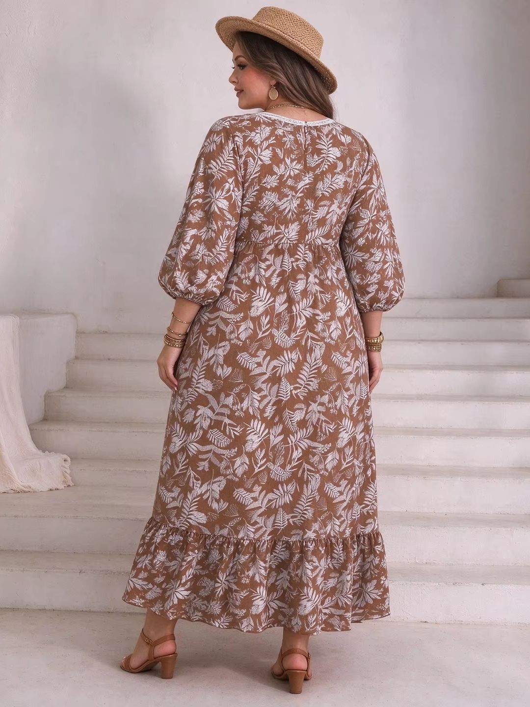 플러스 사이즈 여성용 잎무늬 플로럴 맥시 드레스, 레이 - Boho Summer Beach Maxi Dress 리뷰 및 가격