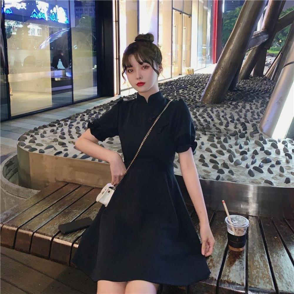 변형된 치파오 드레스 여성용 빈티지 프렌치 티 브레이크 - French Vintage Floral Midi Dress 리뷰 및 가격