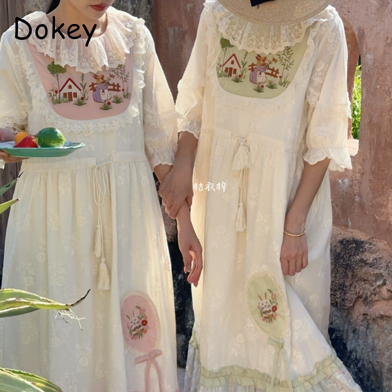 빈티지 자수 꽃무늬 요정 미디 드레스 여성 일본 모리걸 - French Vintage Floral Midi Dress 리뷰 및 가격