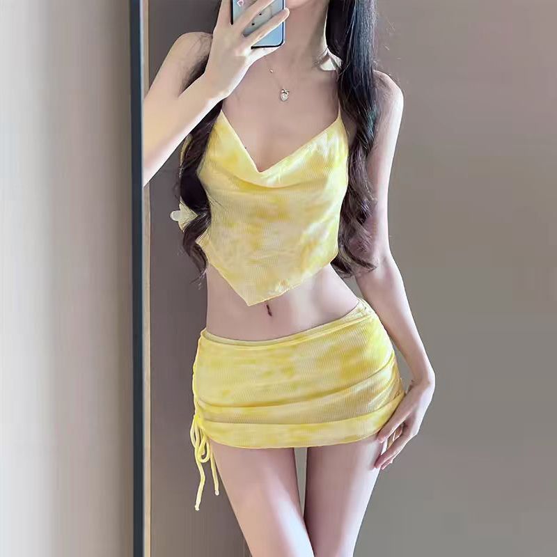 여름 여성 마카롱 타이다이 비키니 세트 백리스 수영복  - Swimwear 리뷰 및 가격