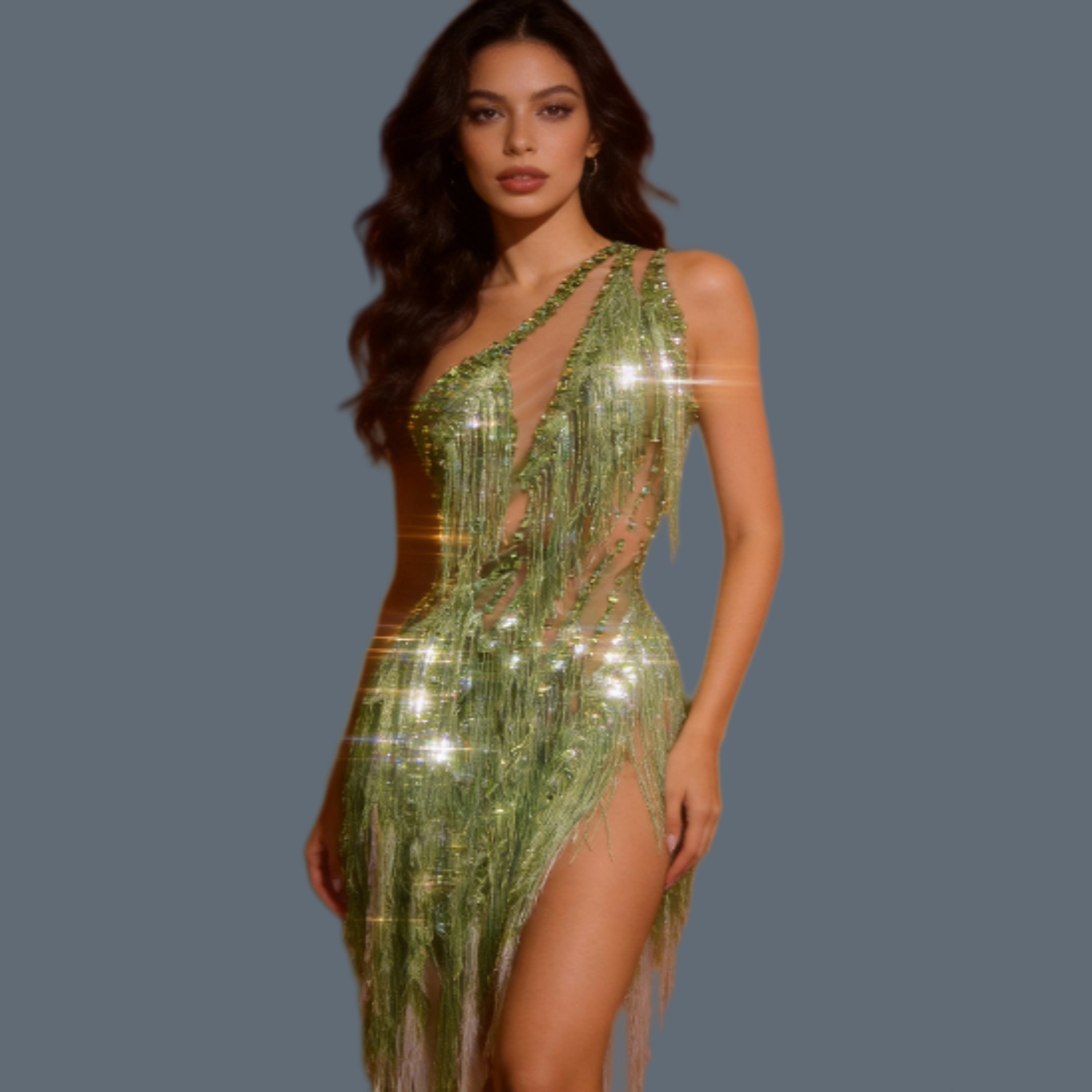 섹시한 여성 반짝이는 라인스톤 라틴 댄스 미니 드레스  - Sparkly Rhinestone Club Party Dress 리뷰 및 가격