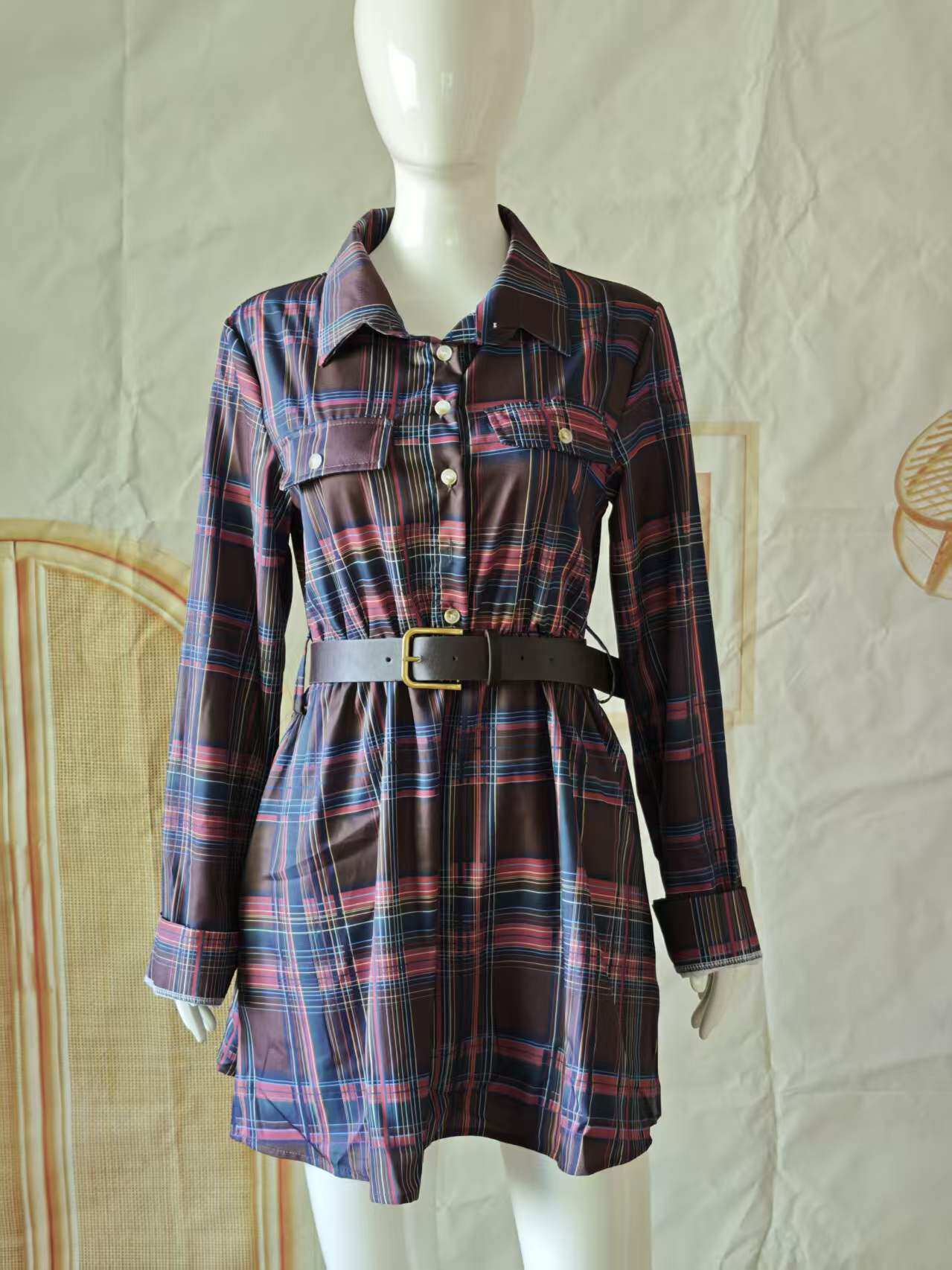 여성용 셔츠, 옷 주머니, 벨트, 단추, 깃이 있는 디 - Casual Loose Linen Shirt Dress 리뷰 및 가격